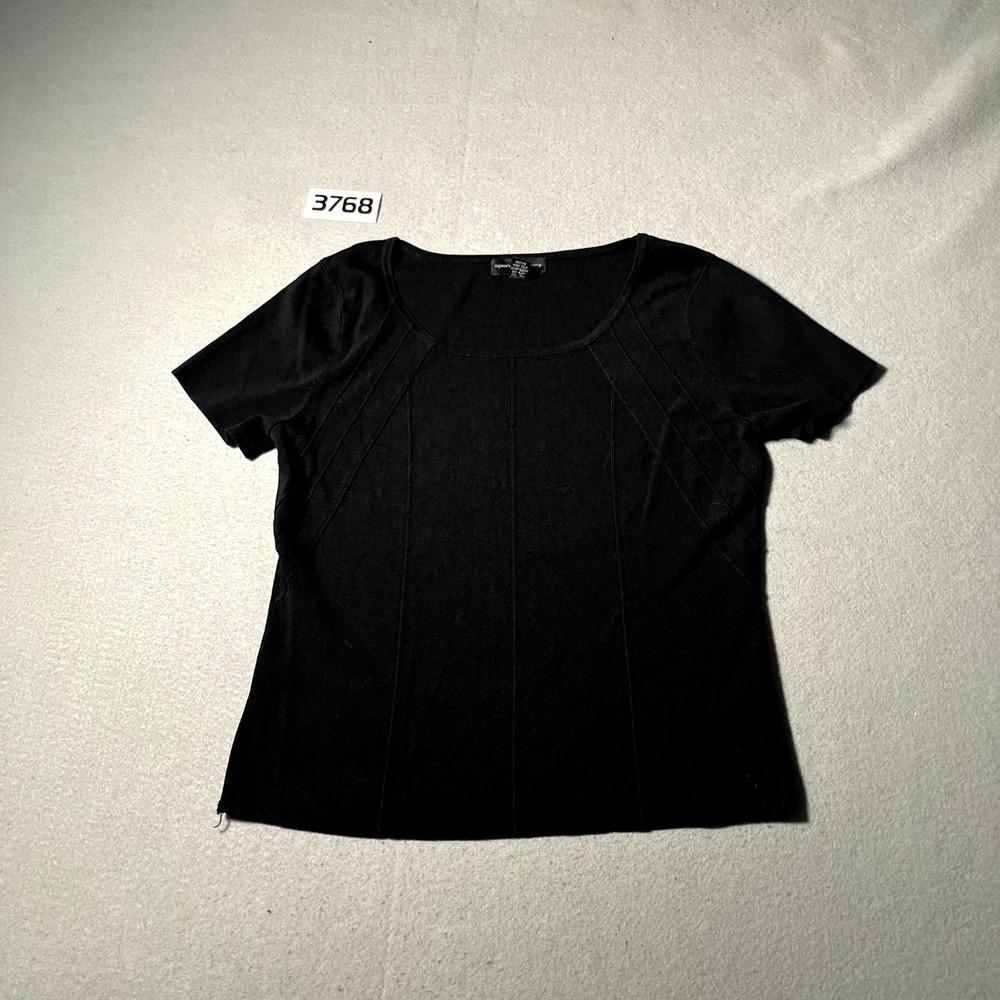 Spenser Jeremy Cropped Top Womens‎ Large Black Viscose Round Neck Streetwear